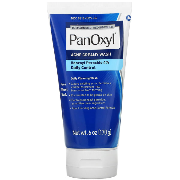 PanOxyl | Acne Creamy Wash, Benzoyl Peroxide 4% Daily Control - Zare-beauty